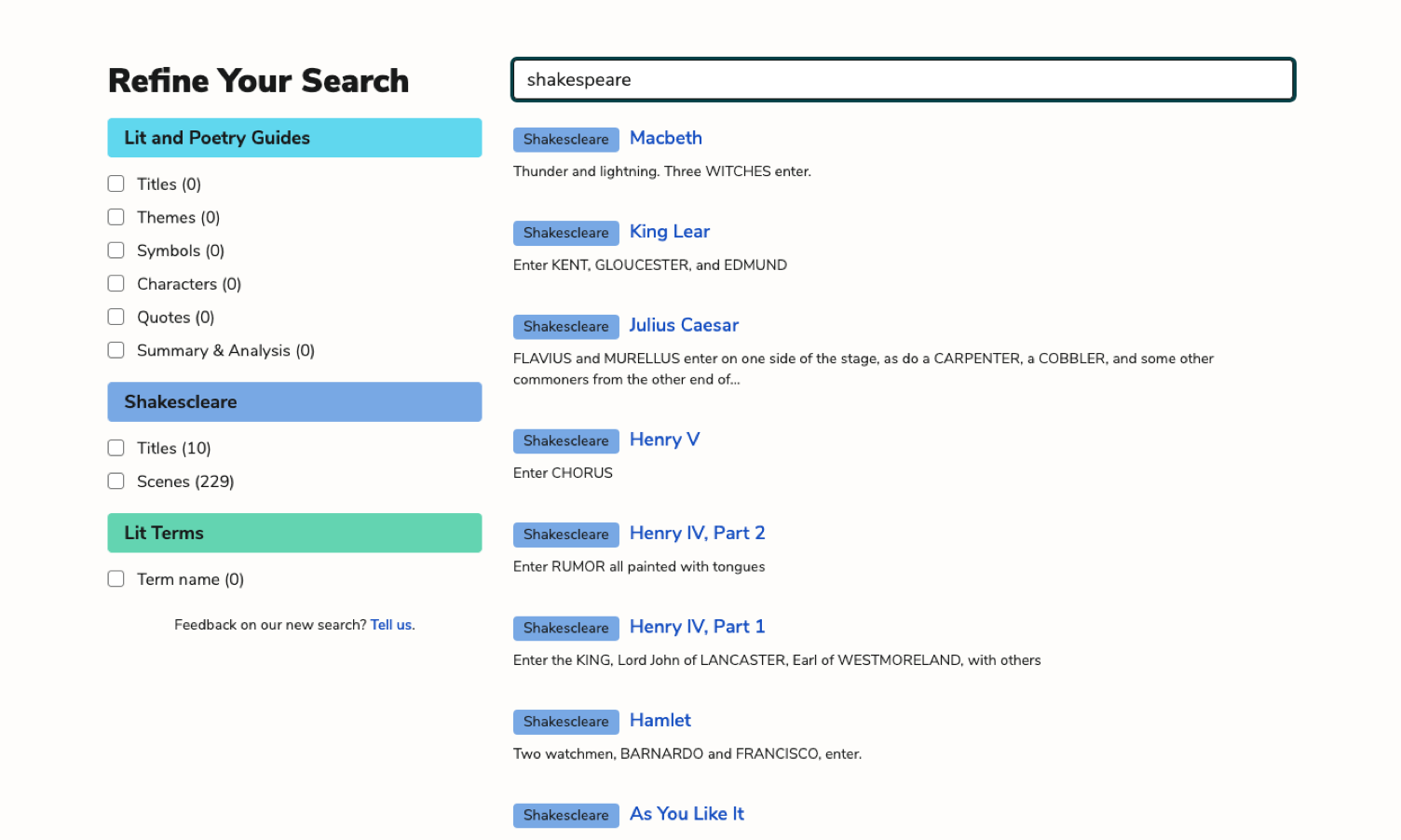 Advanced search